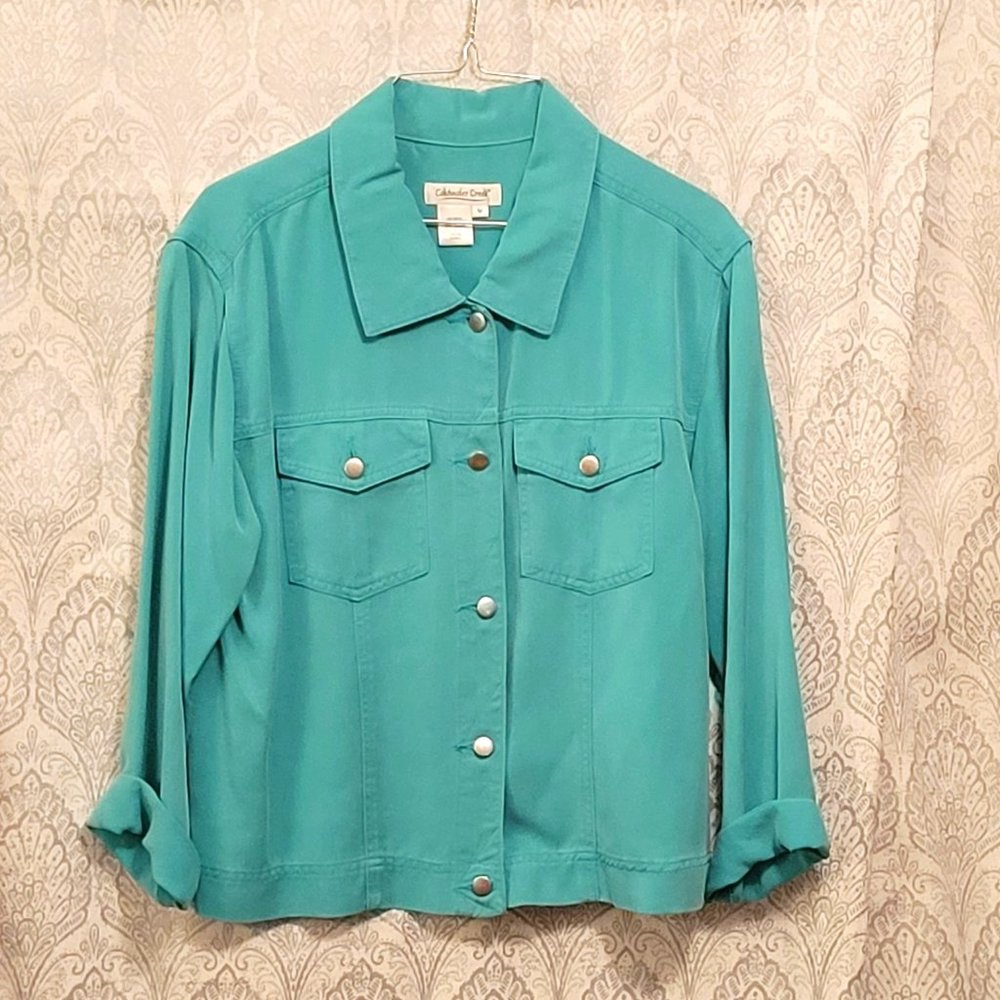 Coldwater Creek Green Tencel Jacket - Size Medium